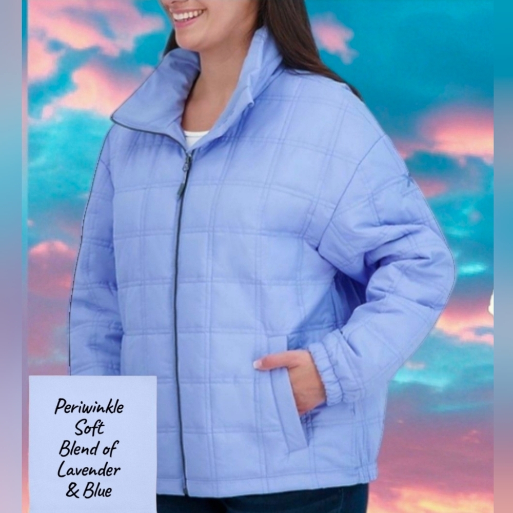 NWT XL & XXL Thermocloud Technology Quilted Jacket Color Periwinkle, Black, Mint